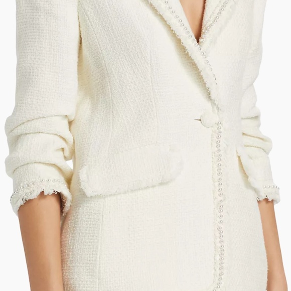 Ivory Khloe Faux-Pearl Bouclé Blazer by Cinq a Sept - Picture 6 of 14
